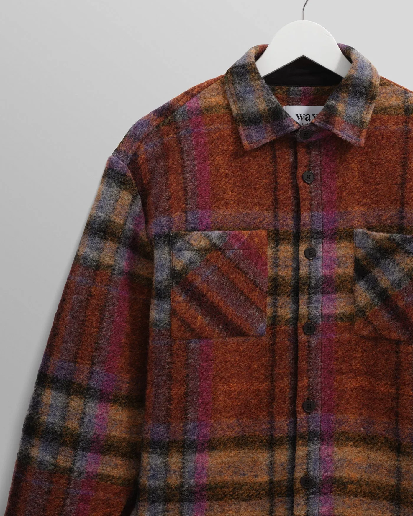 Wax London Whiting Multicolour Wool Check Overshirt - MULTI