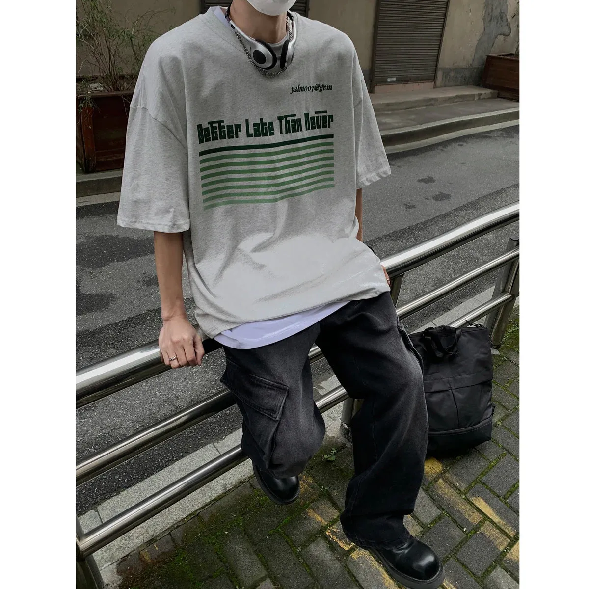 Wiaofellas  -  Streetwear Men's Cotton Short Sleeve T-shirt Summer Oversized Loose Breathable Hip Hop Print Y2k Tops Tees Harajuku Goth Clothes