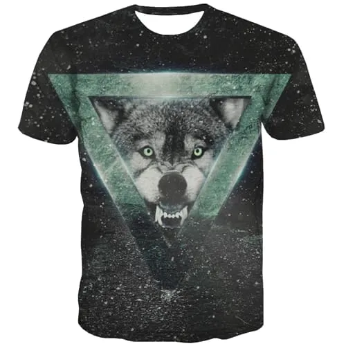 Wolf T shirts Men Galaxy Shirt Print Animal Tshirt Printed Panda T-shirts Graphic Harajuku Tshirt Anime Short Sleeve Punk Rock