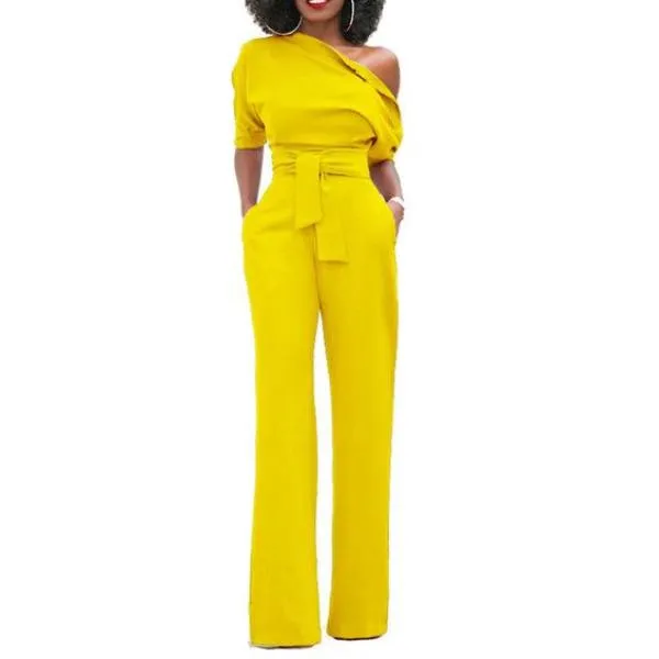 Women One Shoulder Jumpsuit (Plus Size)