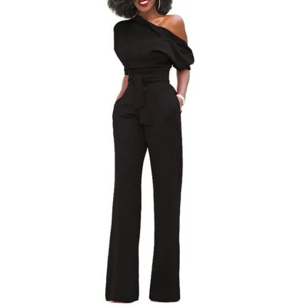 Women One Shoulder Jumpsuit (Plus Size)