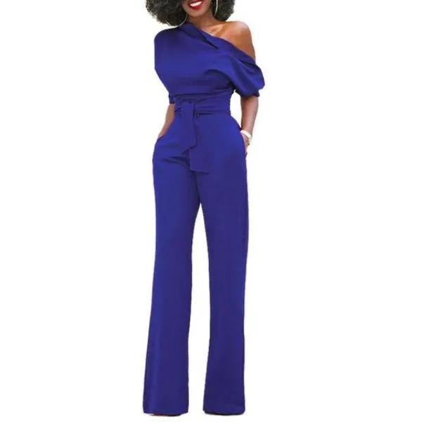 Women One Shoulder Jumpsuit (Plus Size)