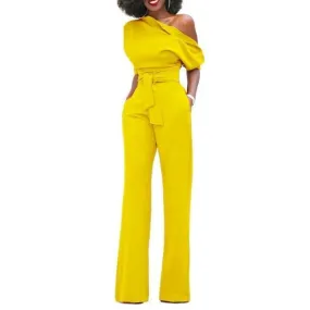 Women One Shoulder Jumpsuit (Plus Size)