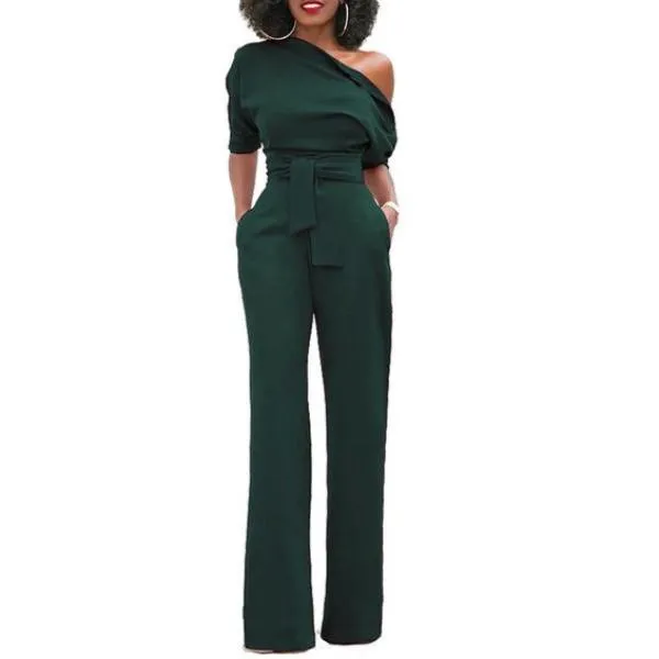 Women One Shoulder Jumpsuit (Plus Size)