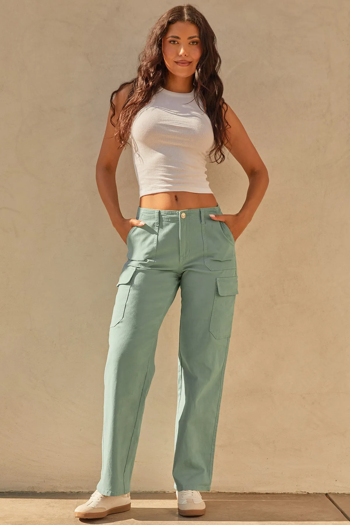 Women’s High Rise Straight Leg Cargo Pants