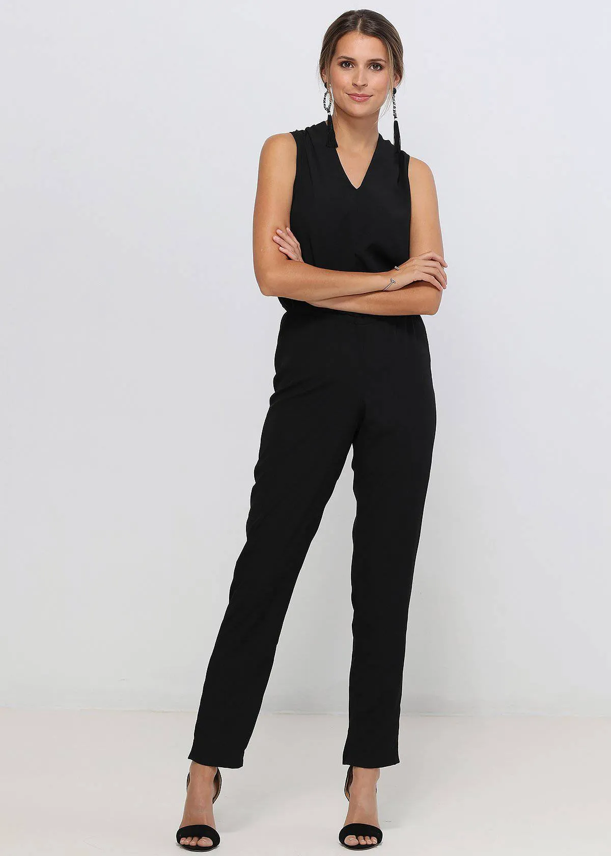 Women's Light Formal Sleeveless V-Neck Jumpsuit