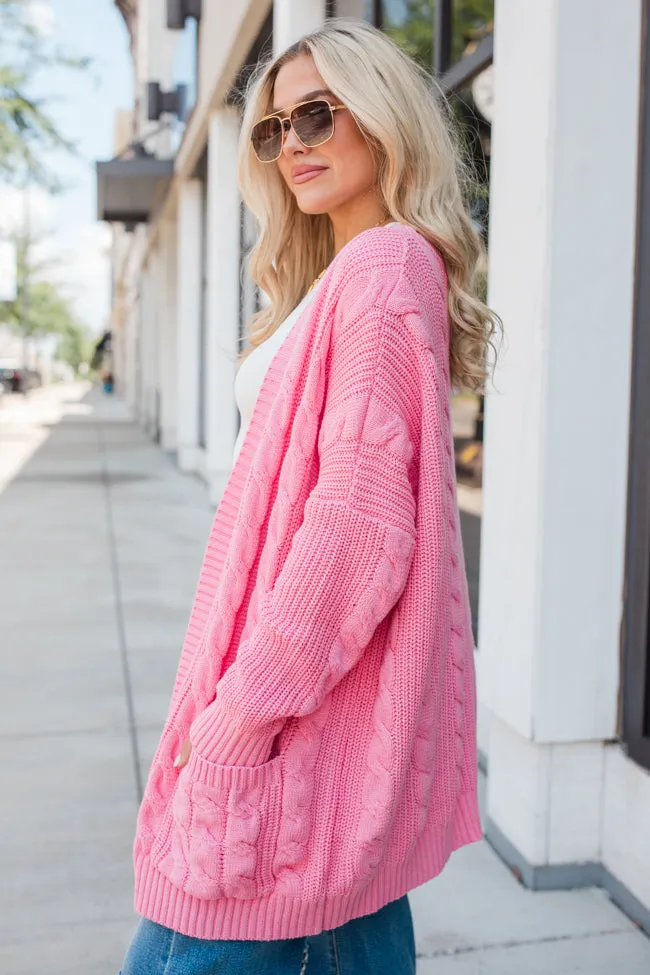 Won't Change My Heart Hot Pink Cardigan