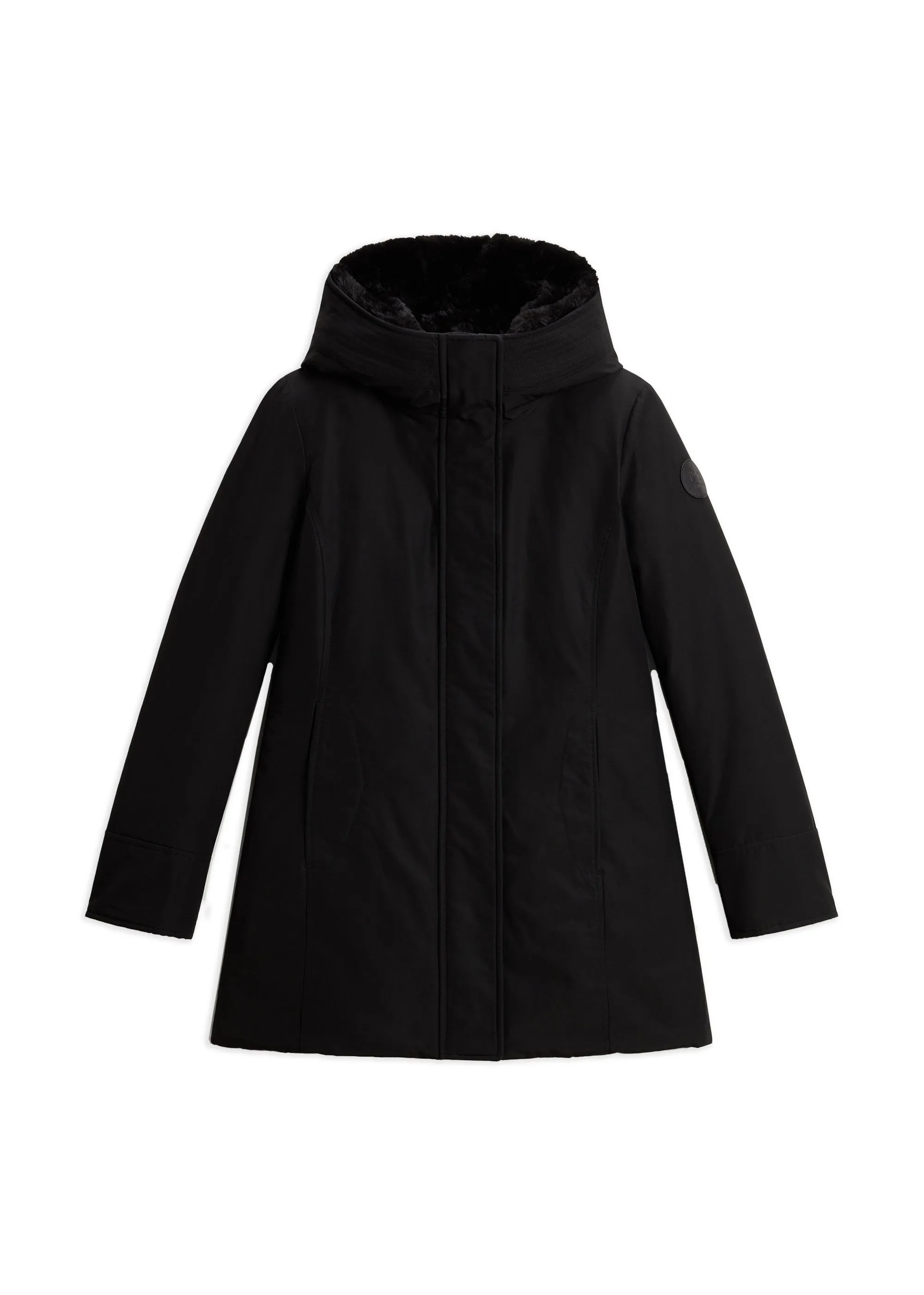 Woolrich Boulder Parka In Pelliccia Sintetica Nero