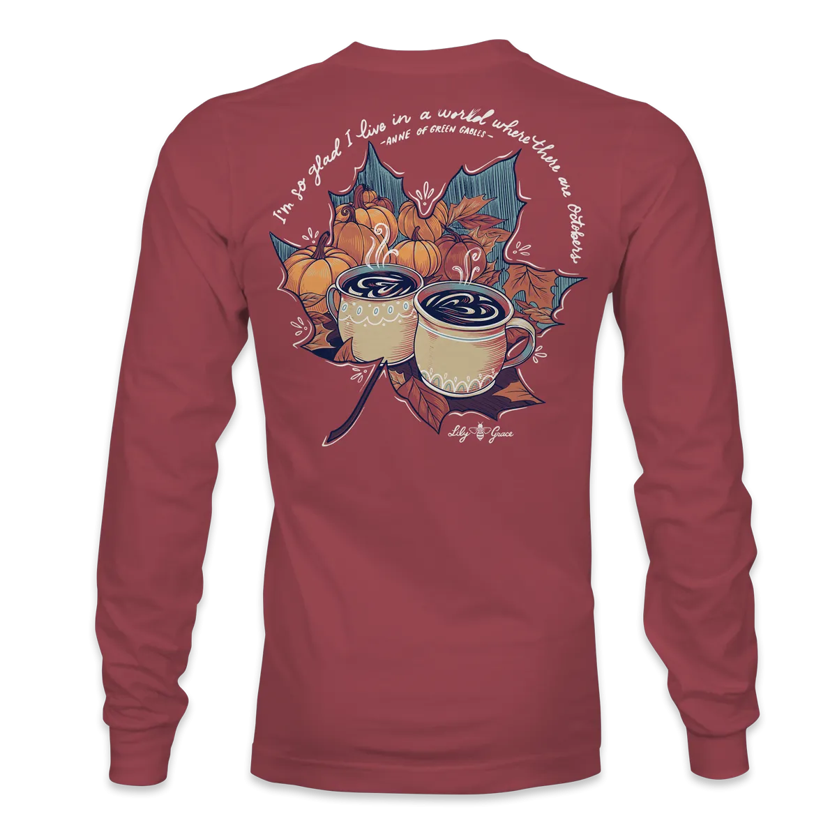 World With Octobers - Coffee Fall LONG SLEEVE T-Shirt