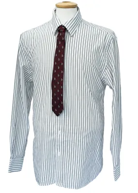 Y2K Striped Aquascutum Office Shirt • 16.5" Collar