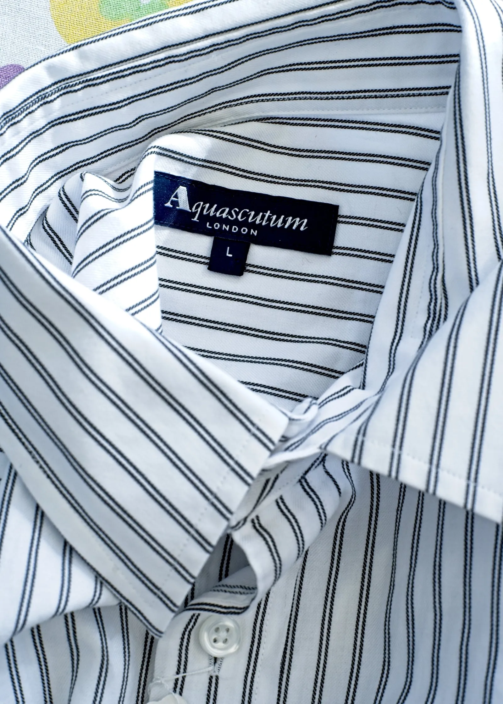 Y2K Striped Aquascutum Office Shirt • 16.5" Collar