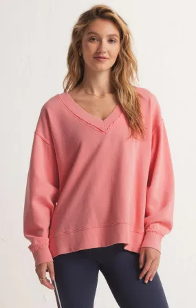 Z Supply Double Take Sweatshirt Melon Pop